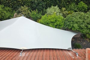 Carpor von obent Jahressegel 65m2, mit Ankerpunkten am Dach, Privat, Rödental, 2024