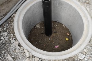 Detailansicht Bodenhülse für Segelfundament