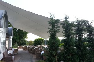 Segel für Gastronomie (Seitenansicht) Größe ca. 150m², Osthofen, Rheinland-Pfalz, 2013