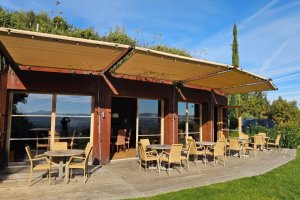 Rollsegel mit semi-transparentem Stoff, Tenuta Sanoner Adler Hotels; Toskana; 2014