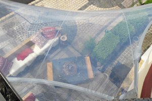 Segel als Regenschutz und Windschutz, transpartent, Hotel Vier Jahreszeiten, Aachensee, 2016